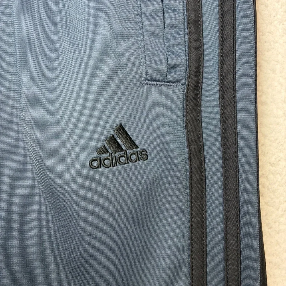 Y2K Adidas Baggy Track Pants Men L Gray Relaxed Sweatpants Drawstring Vintage